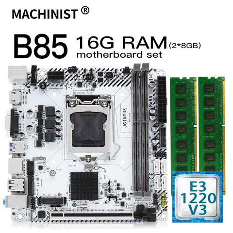 Kit de carte mère B85 LGA 1150, avec processeur Intel Xeon V3 et 2x8 go (16 go) de RAM DDR3, usb, SATA3.0, B85I PLUS ► Photo 1/6