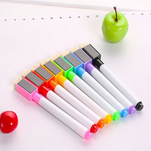 Stylo marqueur magnétique blanc effaçable, 8 couleurs, tableau blanc, craie, céramique, tableau blanc, marqueur artistique, pour bureau, école, encre colorée ► Photo 1/6