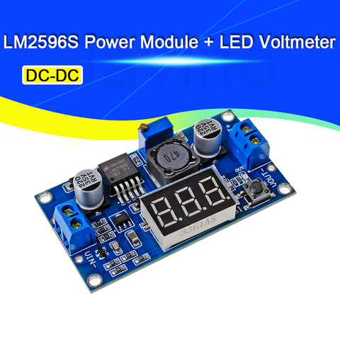 Javino – Module d'alimentation LM2596S + voltmètre LED DC-DC, Module d'alimentation réglable, avec affichage numérique ► Photo 1/5