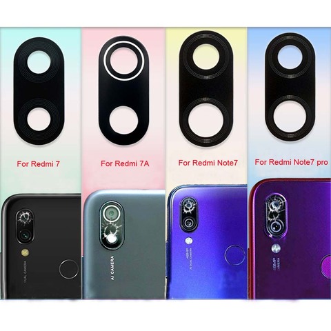 2 pièces pour Xiaomi Redmi Note 7 Mi 8 Lite 7A A1 A2 6A redmi 6 pro S2 SE mix 2 couvercle d'objectif arrière en verre avec Ahesive ► Photo 1/1