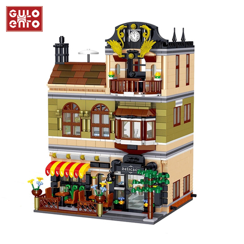 1326 pièces le Restaurant chinois modèle ville rue vue blocs de construction Architecture salle à manger créateur briques enfants jouets cadeau ► Photo 1/6