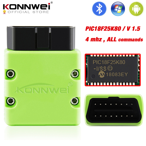 KONNWEI – Scanner automatique Bluetooth ELM327 V1.5 KW902, lecteur de Code OBD2 pour téléphone Android, ELM 327 ► Photo 1/6