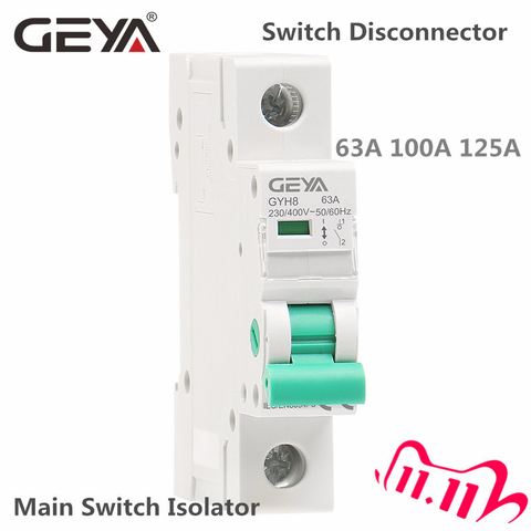 GEYA-disjoncteur isolé, 230/400V, GYH8, interrupteur principal, 63a, 100a, 125A, Rail Din ► Photo 1/6