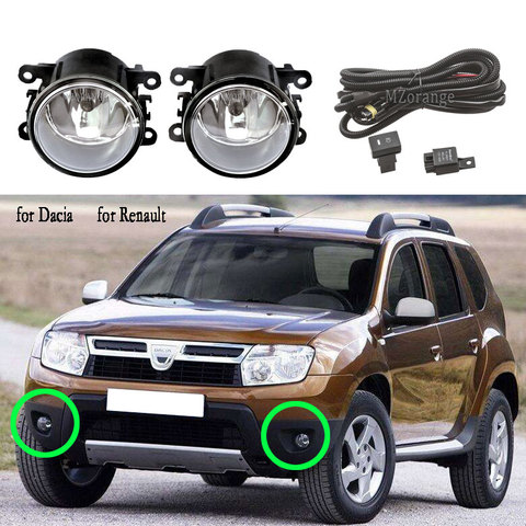 Halogène Brouillard Lumières Pour Dacia Duster Logan Sandero 2004-2015 Brouillard assemblage de lampe Super Lumineux Brouillard Lumière 55 W 2 pièces 1 paire gauche et droite ► Photo 1/6