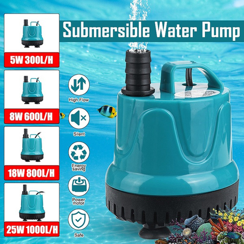 Pour fontaines systèmes hydroponiques 1pc Mini Micro pompe à eau Submersible 220V 300/600/800/1000L/H pompes à moteur à faible bruit ► Photo 1/6