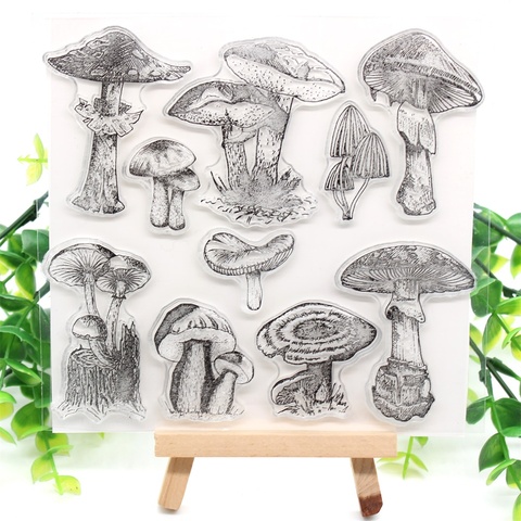 ZFPARTY – timbres en Silicone Transparent en forme de champignon, pour bricolage, Scrapbooking, fabrication de cartes, fournitures de décoration amusantes pour enfants ► Photo 1/1