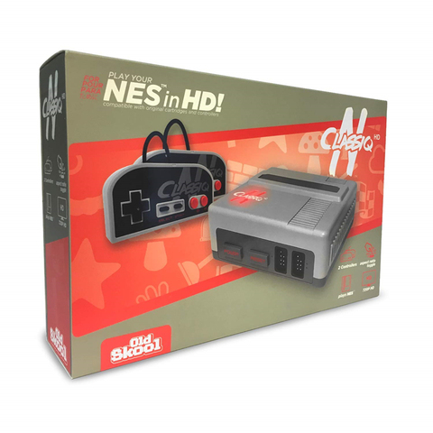 Console de jeux vidéo Clone NES 8 bits ancienne Skool CLASSIQ N HD écran HDMI AV Version NTSC emplacement pour cartouche 72P contrôleurs filaires 2 pièces ► Photo 1/4
