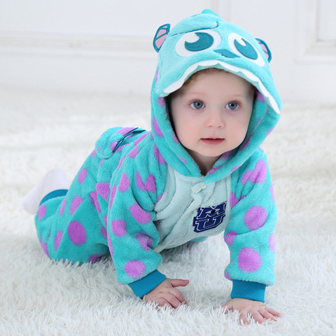 Barboteuse à capuche pour nouveau-né, vêtement pour bébé, garçon et fille, pyjama, combinaison licorne, Costume de flanelle ► Photo 1/6