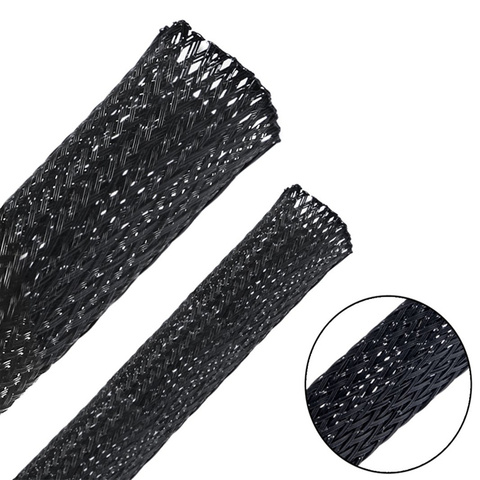 Manchon de câble encreur à trois fils, rouleau de 10M de 3 à 10mm, Protection de fil noir, tube en Nylon tressé PET ► Photo 1/6