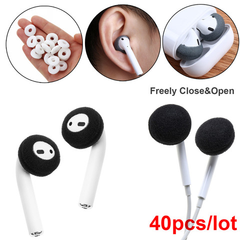 40 pièces anti-dérapant éponge Earpad pour Airpods Earpods remplacement doux écouteur mousse couverture éponge oreillette étui ► Photo 1/6