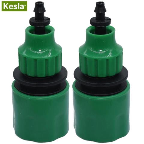 KESLA adaptateur à raccord rapide | 2 pièces avec connecteur en barbelé 1/4 (ID 4mm) ou 3/8 ''(8mm) pour l'irrigation, jardin, serre d'arrosage ► Photo 1/6