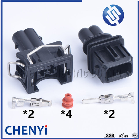 1 set 2 Broches mâle Femelle EV1 Injecteur De Carburant Buse Connecteur Étanche Prise de courant Logement Pour VAG 829441-1 037906240 106462-1 ► Photo 1/6