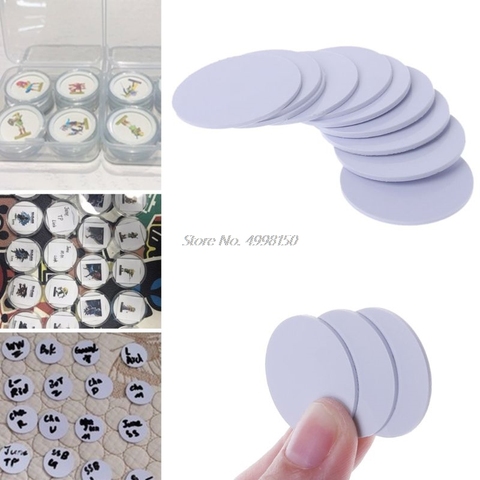 Étiquettes adhésives NFC Ntag215 pour téléphone, étiquettes RFID disponibles, Capsules porte-monnaie de 25mm, boîte de rangement, présentoirs ronds clairs, 10 pièces ► Photo 1/6