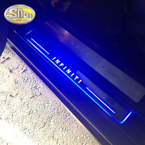 SNCN-seuil de porte de voiture LED, 4 pièces, pour Infiniti QX70 2013 2014 2015 2016 lumières LED de bienvenue, pédale de plaque Ultra-mince en acrylique dynamique tampons ► Photo 1/6