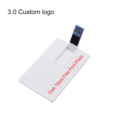 Clé USB 3.0 8 go/32 go/64 go/32 go/64 go, support à mémoire de forme, carte bancaire en plastique, cadeau de mariage, Logo gratuit au-delà de 10 unités ► Photo 1/6
