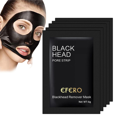 Paquet de 10 masques de beauté pour le nez enlèvement des points noirs masque noir masque facial tête noire bande de pores décoller maquillage noir points masque ► Photo 1/6