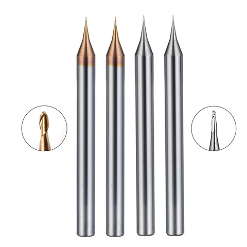 Moule de gravure fraise en bout de boule, gravure CNC outils de meulage fin 1 pièce R0.1 R0.15 R0.2 R0.25 R0.3 R0.35 R0.4 R0.45 ► Photo 1/4
