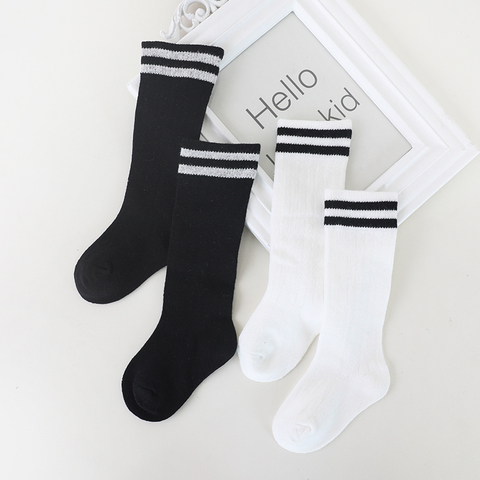 Bébé filles chaussettes genou haute garçons sport chaussette coton longues rayures enfants chaussettes enfants école chaussettes ► Photo 1/6