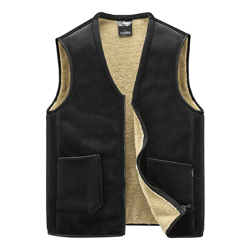 Gilet d'hiver sans manches pour hommes, grande taille 5XL, gilet polaire chaud pour hommes, décontracté ► Photo 1/6