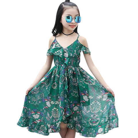 Aixinghao Filles Robe Bohème D'été Robe Pour Les Filles 2022 Filles Occasionnels Plage Robe Adolescente Enfants Adolescent Vêtements 6 8 10 12 année ► Photo 1/6