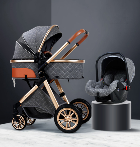 3 en 1 bébé poussette luxe haute paysage bébé landau portable bébé poussette maternelle bébé couffin pliable bébé voiture nouveau ► Photo 1/6