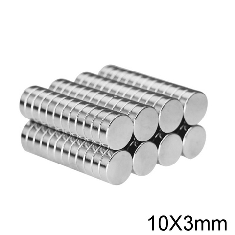 Aimants permanents Super puissants N35 10x3mm en néodyme, diamètre de l'aimant circulaire 10x3mm, 100 à 500 pièces ► Photo 1/6