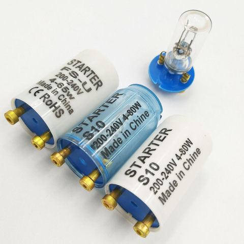 Démarreur de fusibles S10 pour lampe à tube Fluorescent 4-80W 180-250vac, 10 pièces, CE ROHS ► Photo 1/2