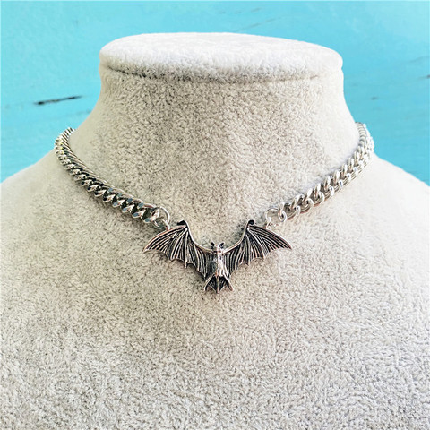 Collier chaîne chauve-souris Vintage Punk gothique pour femmes, ras du cou avec animaux, style Hip Hop, cadeaux d'halloween, 2022 ► Photo 1/6