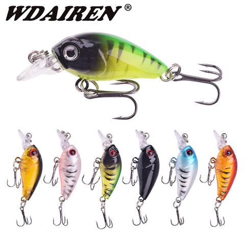 Leurre rigide flottant Crazy Mini Wobbler pour la pêche en surface, appât artificiel idéal pour la pêche au bar, Crankbait, 45mm, 3.5g, 1 unité ► Photo 1/6