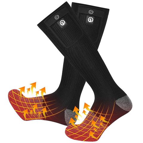 Chaussettes chauffantes thermiques de chaleur de sauveur chaussettes chauffées électriques de ski pour des femmes hommes Sports d'hiver chaussettes chaudes de Sports de pied 2022 nouveau SS03C ► Photo 1/6