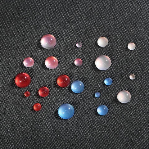 Cabochon rond à dos plat en verre transparent, 4, 6, 8, 10, 12mm, rouge, blanc, bleu, rose, 20-50 pièces, accessoires bijoux à bricoler soi-même ► Photo 1/6