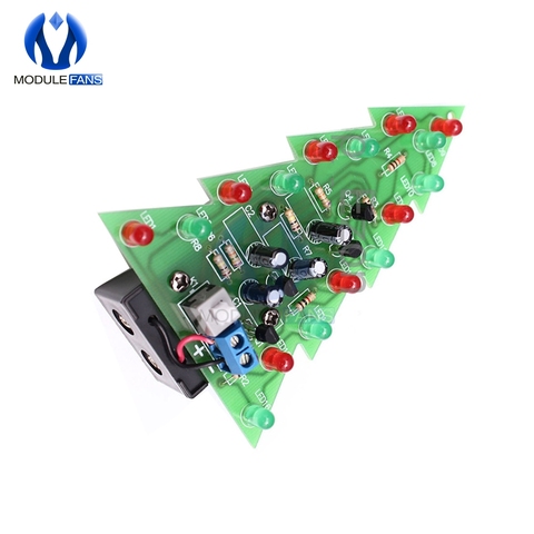 Module de carte PCB électronique arbres de noël Kit de bricolage Circuit rouge vert Flash lumière électronique costume électronique LED ► Photo 1/4