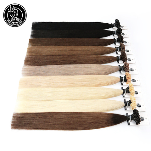 Extensions de cheveux pré collés véritables, mèches blond platine, qualité Remy, capsule, kératine, bout d'ongle, 16, 18, ou 20 pouces, poids 0.8g ► Photo 1/6