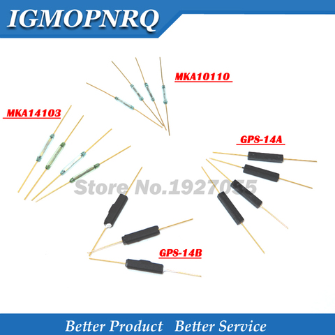 10 pièces reed interrupteur GPS-14B GPS-14A MKA14103 MKA10110 2*14MM anti-choc dommage interrupteur magnétique normalement ouvert normalement fermé ► Photo 1/5