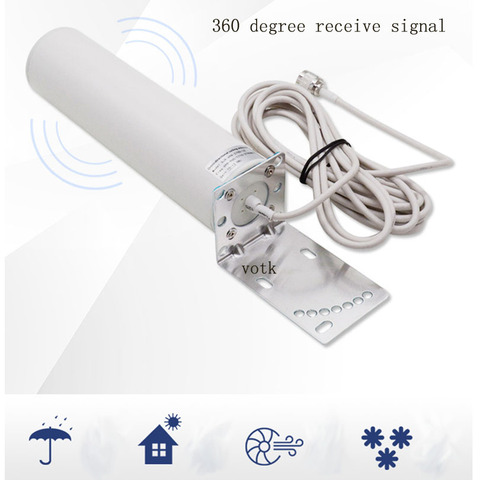 Antenne extérieure OMNI 360 degrés 2g 3g 4g 700-2700MHz 12DBi avec câble 10m pour répéteur de Signal Mobile GSMCDMA DCS WCDMA ► Photo 1/6