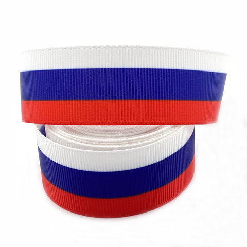 Ruban drapeau russe imprimé, gros-grain pour accessoires de couture, Bracelet, nœud de cheveux artisanal, fait à la main ► Photo 1/1