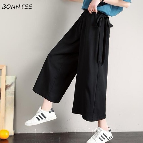 Pantalon femme jambe large pantalon loisirs quotidien Steetwear femmes Style coréen solide all-match Harajuku Ulzzang nouveau Simple à la mode ► Photo 1/6