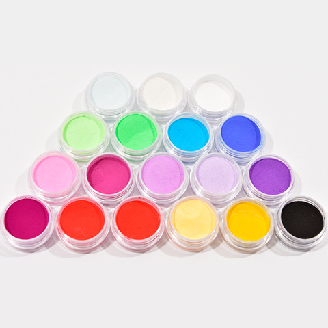 18 couleurs/lot acrylique ongles poudre acrylique poudre pour UV Nail Art polymère constructeur nouveau modèle de sculpture 3d manucure acrylique poudre ► Photo 1/6