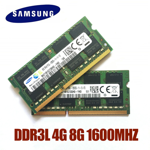 Samsung RAM PC3L-12800S/10600S DDR3L 1600Mhz 1333MHz 4GB 8GB Mémoire D'ordinateur Portable Cahier Module SODIMM DDR3 RAM ► Photo 1/2