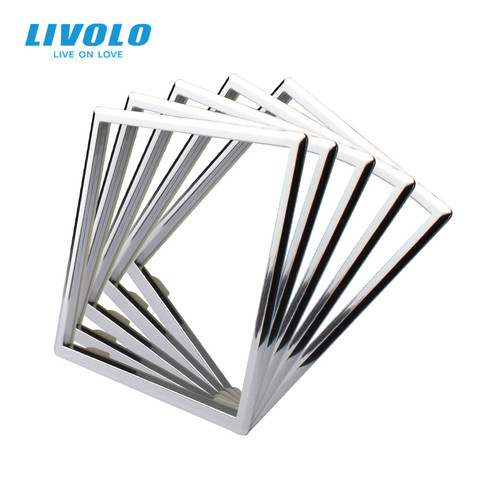 Livolo-accessoire de prise Standard ue, cadre décoratif pour prise, un paquet/5 pièces, couleur argent/blanc/noir ► Photo 1/5