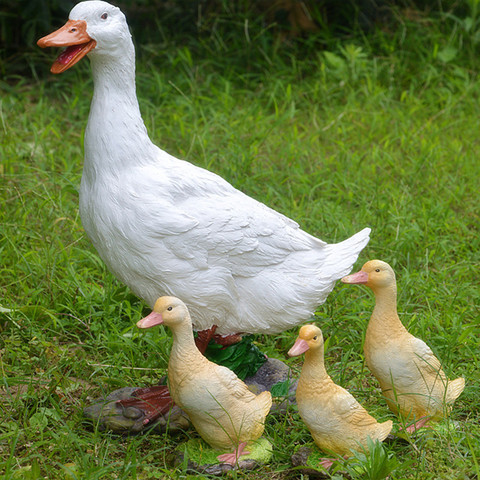 Sculpture de jardin de canard artificiel en résine, ornements de maison, Simulation d'étang réaliste, décor de paysage artisanal ► Photo 1/6