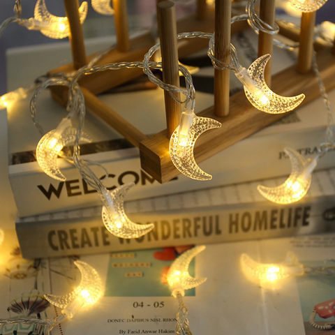 Guirlandes lumineuses à Led pour l'eid, guirlande lumineuse féerique, en forme d'étoile et de lune, pour la décoration de la maison, Ramadan Kareem, 2022 ► Photo 1/5