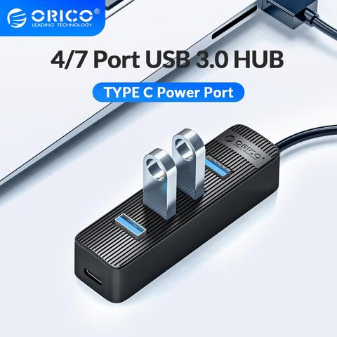 Moyeu ORICO 4 ports USB 3.0 avec Port d'alimentation de Type C pour ordinateur portable accessoires répartiteur USB ABS adaptateur USB3.0 OTG ► Photo 1/6