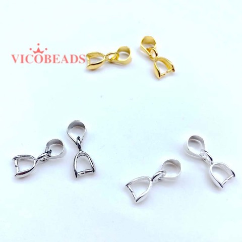 Lot de 25 fermoirs pour pendentif, 5x14mm, connecteurs pour pendentif Bail, perles, résultats de bijoux, bricolage ► Photo 1/4