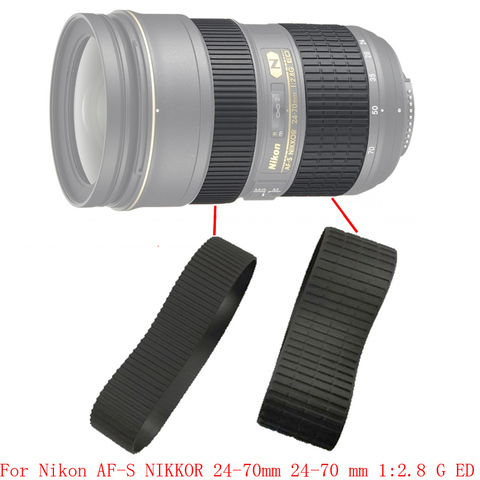 Lentille Zoom + Focus Grip anneau en caoutchouc pour Nikon AF-S NIKKOR 24-70mm 24-70mm 1:2.8G ED pièce de réparation ► Photo 1/6