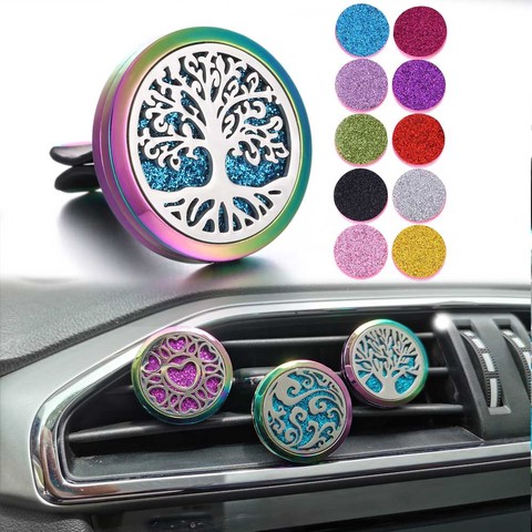 Collier diffuseur de parfum de voiture, bijoux d'aromathérapie, collier diffuseur d'huile essentielle, Clip de voiture ouvert, médaillon de parfum, pendentifs ► Photo 1/6