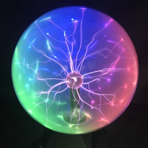 Fantastique magique boule de Plasma maison veilleuse chambre décoration tactile son bureau lampe sphère lumineuse foudre Globe 3 