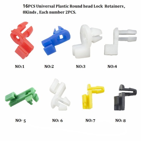 16 pièces 8 modèles universels auto serrures de porte bloc fixe crochet attaches en plastique pour toutes les voitures ► Photo 1/6