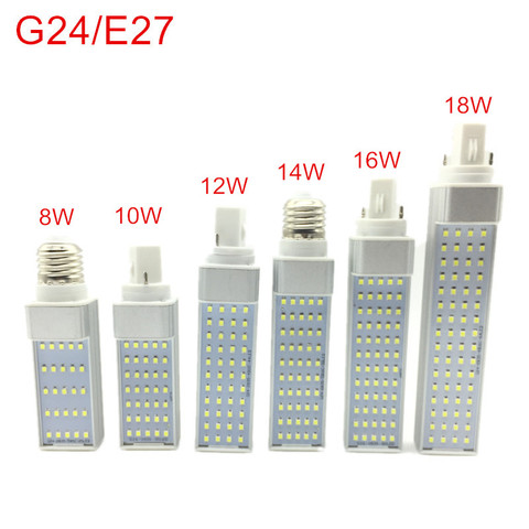 Ampoule LED épis de maïs, G24/E27, 8W 10W 12W 14W 16W 18W, projecteur 180 degrés, prise horizontale AC85-265V ► Photo 1/6