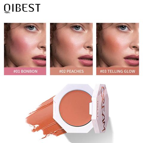 QIBEST-crème de Blush pêche, Palette de Blush, Contour de joue, crème cosmétique pour maquillage coréen, teinte Rouge ► Photo 1/6